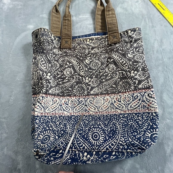 Abercrombie Fitch Y2K Tote Bag Womens Boho Canvas Casual Rustic Carry All Open - Picture 8 of 16